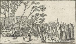 Patineurs sur la glace dans une ferme