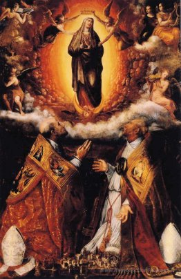 Hypothèse de la vierge avec les saints Peter Chrysologus et Cass