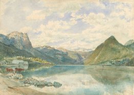 Paysage de montagne avec le Grundlsee
