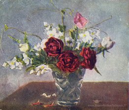 Nature morte. Roses rouges.