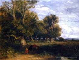 Périphérie d'un bois, avec des gitans