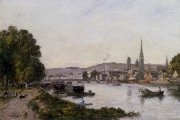 Rouen, vue sur la Seine de la rivière