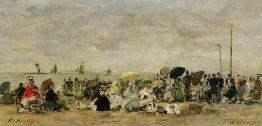 Scène de plage à Trouville