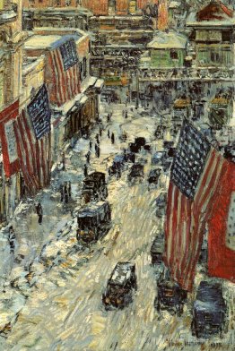 Drapeaux sur 57th Street, hiver