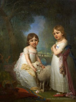 Enfants avec un agneau