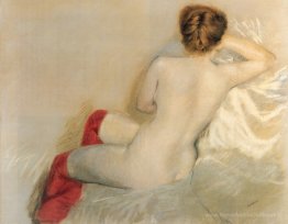 Nu avec des bas rouges