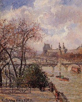 Le Louvre, temps gris, l'après-midi