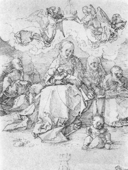 Sainte Famille, couronnée de deux anges
