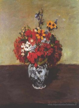 Dahlias dans un vase Delft