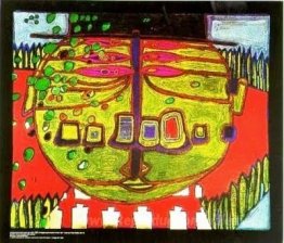 567 Bouddha vert à trois yeux avec chapeau