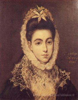 Dame avec une fleur dans ses cheveux
