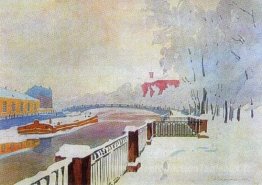 Leningrad. Fontanka et le jardin d'été à Frost.