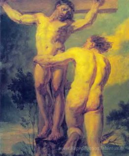 Crucifixion. Étude de deux gardiens