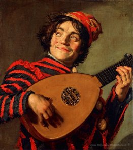 Portrait d'un bouffon avec un luth