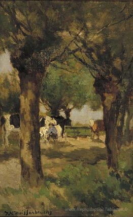 Traire les vaches sous les saules