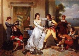 Dona Filipa de Vilhena Knighting ses fils