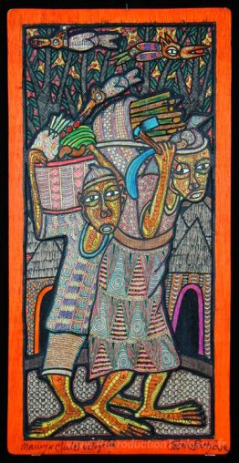 Mamy et enfant - vie villageoise