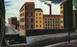 Paysage urbain avec camion