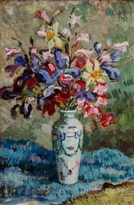 Fleurs mélangées dans un vase en porcelaine