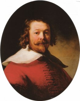 Portrait d'un homme barbu, longueur du buste, dans un doublet ro