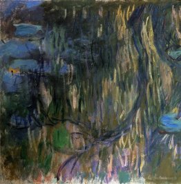 Lys d'eau, reflets des saules pleureur (moitié gauche)