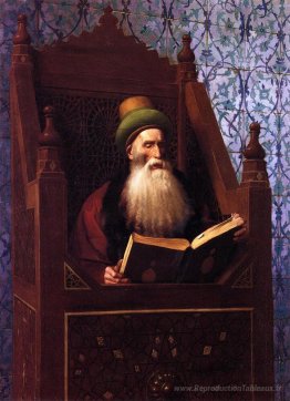 Mufti Lire dans son tabouret de prière