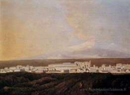 Une vue sur le mont Etna et une ville voisine