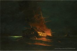 La brûlure d'une frégate turque