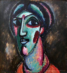 Tête en noir et vert