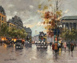 Omnibus sur la place de la Madeleine