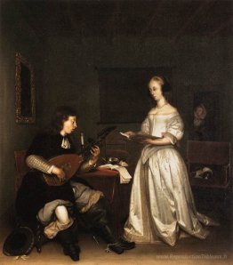 Le duo: le chanteur et le joueur de théorbo