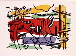 Composition chez deux oiseaux (paysage avec des oiseaux)