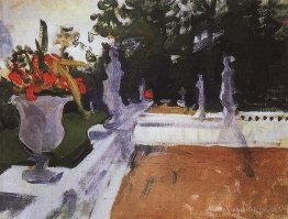 Portico avec une balustrade. Arkhangelsk