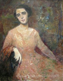 Dame à la robe rose