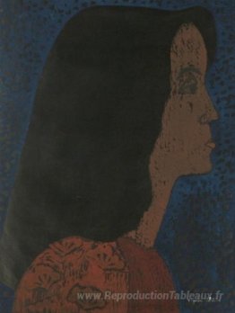 Profil de femme aux cheveux bruns