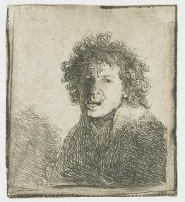 Autoportrait ouvert bouche