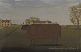 Peinture d'un prix de vache dans un champ