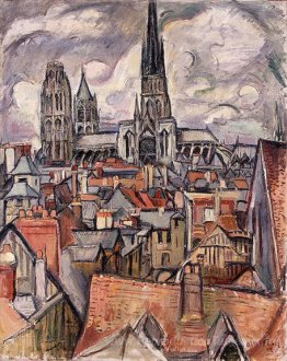 Toits et cathédrale à Rouen