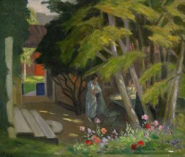 Jardin avec une femme