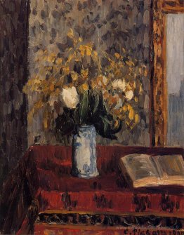 Vase de fleurs, de tulipes et de grenats
