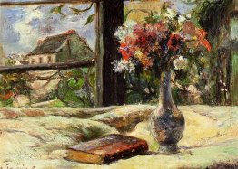 Nature morte. Vase avec des fleurs sur la fenêtre