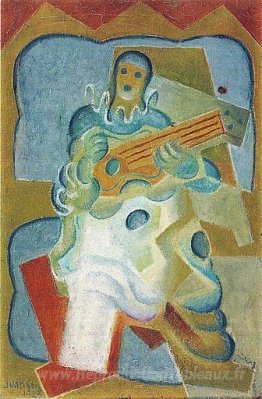 Pierrot jouant de la guitare