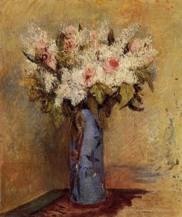 Vase de lilas et de roses