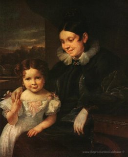Portrait de V. I. Yershova avec sa fille