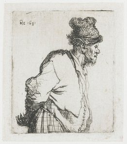Paysan avec ses mains derrière son dos