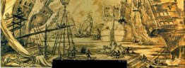 Croquis de la décoration murale pour l'hôtel Emperador