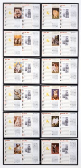 12 mois avec des cartes postales d'aujourd'hui des chatons