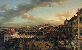 Vue de Varsovie depuis la terrasse du château royal