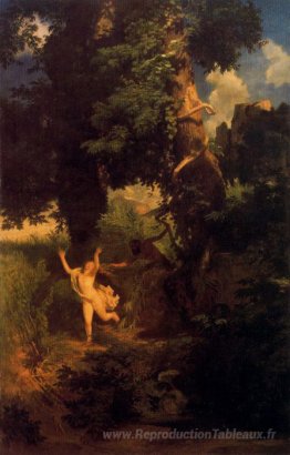 Syrinx fuyant l'assaut de Pan