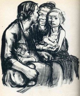 Deux femmes bavardant avec deux enfants